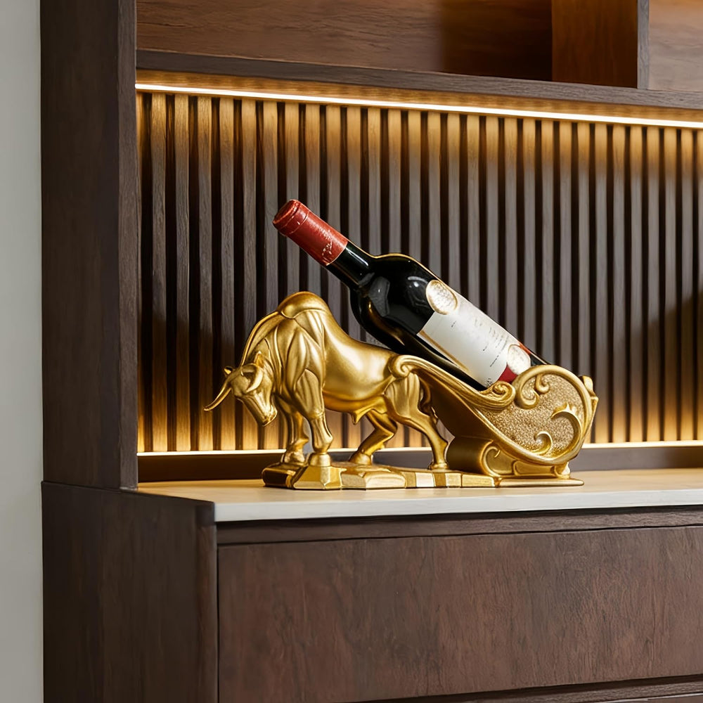 XINXUAN Gold Bull Pantry Organizers and Storage, Wall Street Figurine | Wine ...