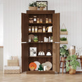 Rustic Brown Kitchen Pantry Cabinet – 71" Tall Freestanding Farmhouse Storage Cabinet with Doors & Adjustable Shelves – Rustic Wood Food Organizer for Kitchen, Living Room, Dining Room & Bathroom