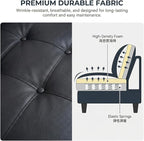Sectional Couches for Living Room with Movable Chaise & Storage Ottoman - 97.5" Leather L Shaped Couches for Living Room Apartment, Home Modular Sectional Sofas with Cup Holder, Black
