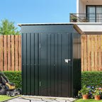 Breezz 5x3FT Vertical Outdoor Steel Storage Shed, Lockable Doors, Compact Metal Tool Shed for Garden, Backyard, Patio, Utility, and Bike Storage