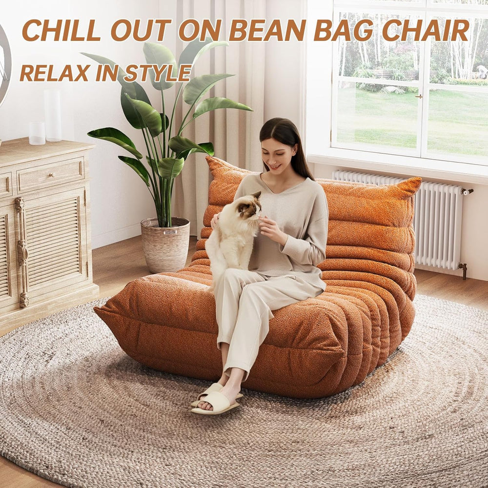 Oversized Bean Bag Chairs for Adults, Giant Beanbag Chair with Memory Foam, C...