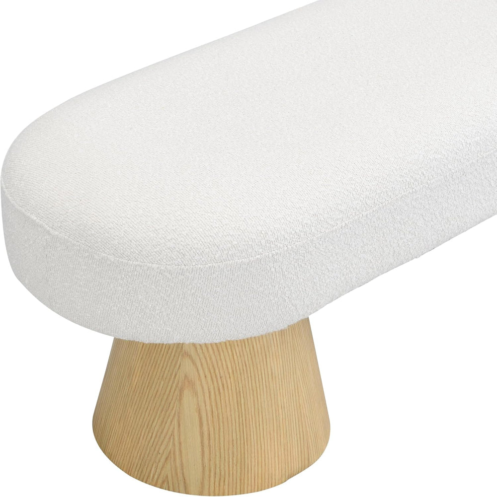 Christopher Knight Home Manila 64" Oval Dining Bench, Boucle Ottoman Ben...