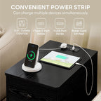 LIKIMIO Nightstand with Charging Station, 3 Drawers Modern for Bedroom