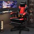 Shintenchi Gaming Chair with Footrest, Massage Lumbar Support, Height Adjustment, and 360° Swivel Seat. Ergonomic Design for Gaming