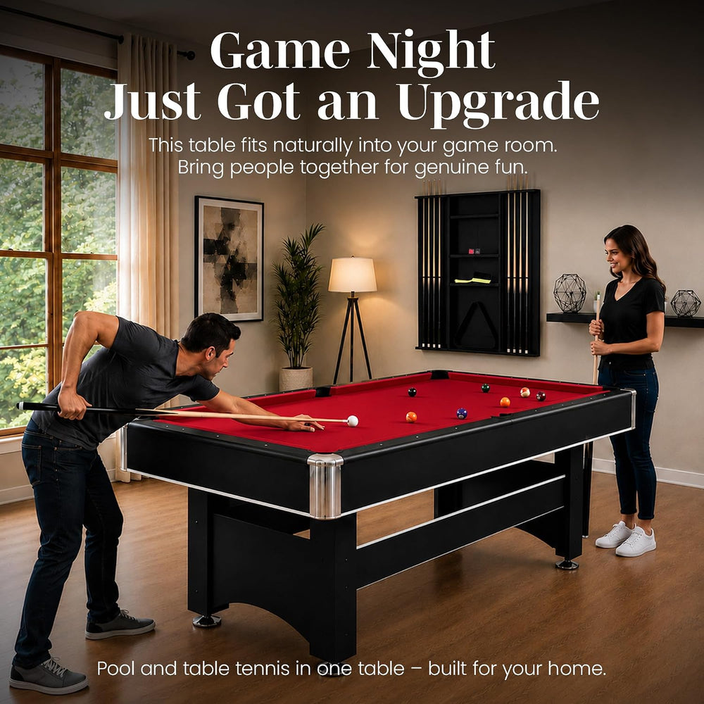 Hathaway Spartan 6 Ft Pool Table, with Ping Pong Multi Game Combo Tables for ...
