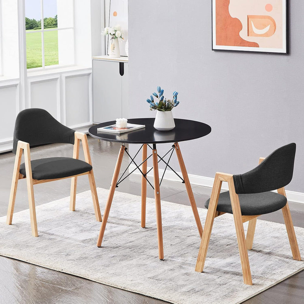 31.5 Inch Small Round Dining Table for 4 People Kitchen Home Modern Leisure W...