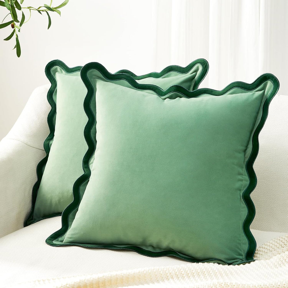 MONDAY MOOSE Decorative Throw Pillow Covers Cushion Cases, Set of 2 Soft Velv...