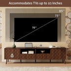 Merax 78" TV Stand for TVs Up to 85", Modern Entertainment Center with 2 Doors, 2 Drawers, and Open Shelves, Media Console with Unique Mosaic Front Design for Living Room