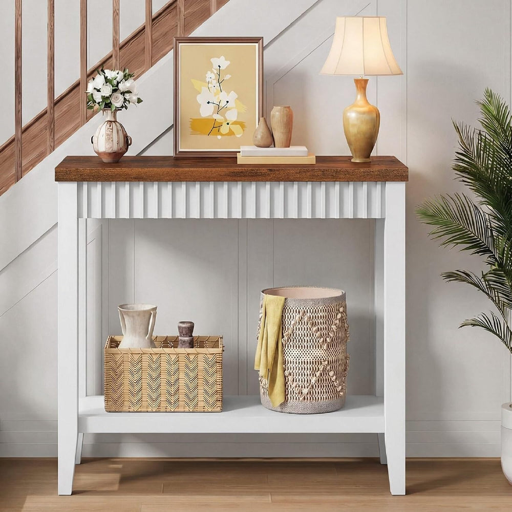 FAVOOSTY 31.5" Entryway Table, Console Tables for Entryway with Shelves,...