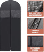 PLX 60" Black Garment Bags for Hanging Clothes, Women Dress Bag Men Suit Bag for Travel and Clothing Storage of Shirts, Fur Coats, Dance Costumes Suit Cover Closet Storage Long Garment Bags w/Zipper