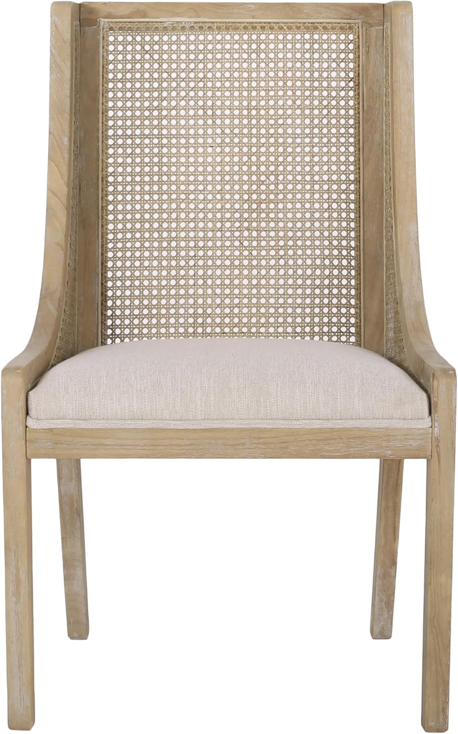 Maurers Upholstered Dining Chairs - Cane and Wood - Beige/Natural (Set of 2)