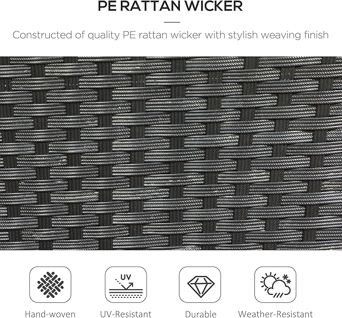 Outsunny Stackable PE Rattan Outdoor Dining Chairs with Cushions, Set of 2 Patio Wicker Dining Chairs with Armrests and Backrest for Patio, Deck, Cream White