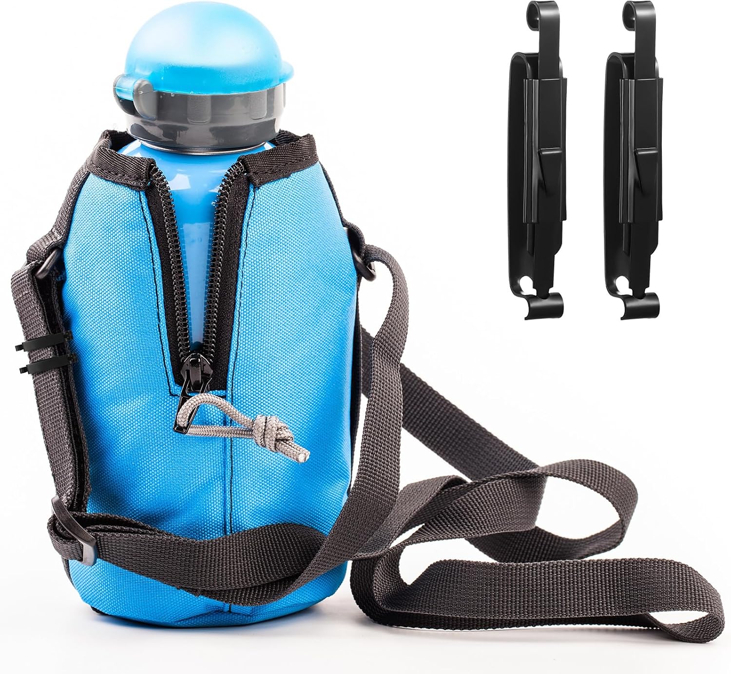 20 Pcs Metal Belt Clip Reusable Slides Strap Clip Holder for Outdoor Camping Belt Kettle Sling Bag Backpack, Black