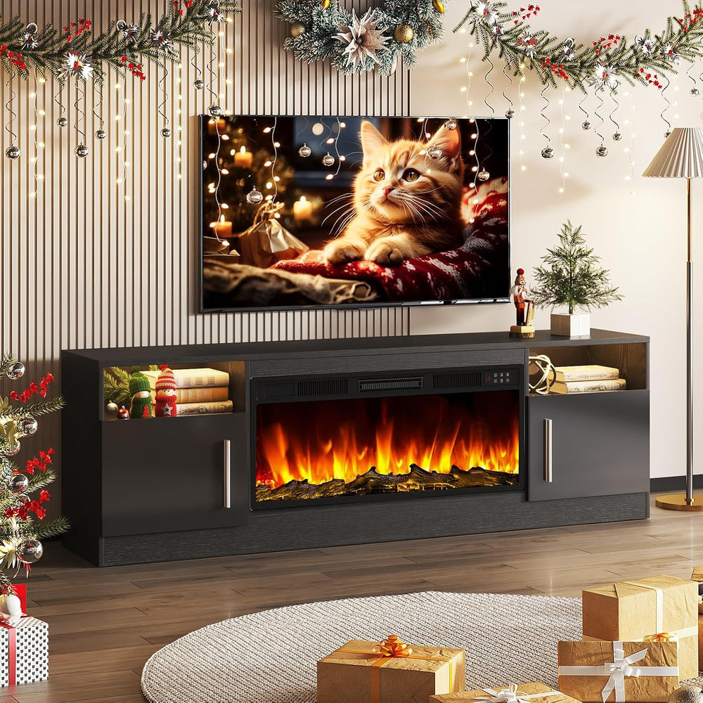 Tavata Fireplace TV Stand 70" Entertainment Center with 36" Firepla...