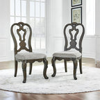 Signature Design by Ashley Maylee Classic Upholstered Armless Dining Chair, Set of 2, Dark Brown