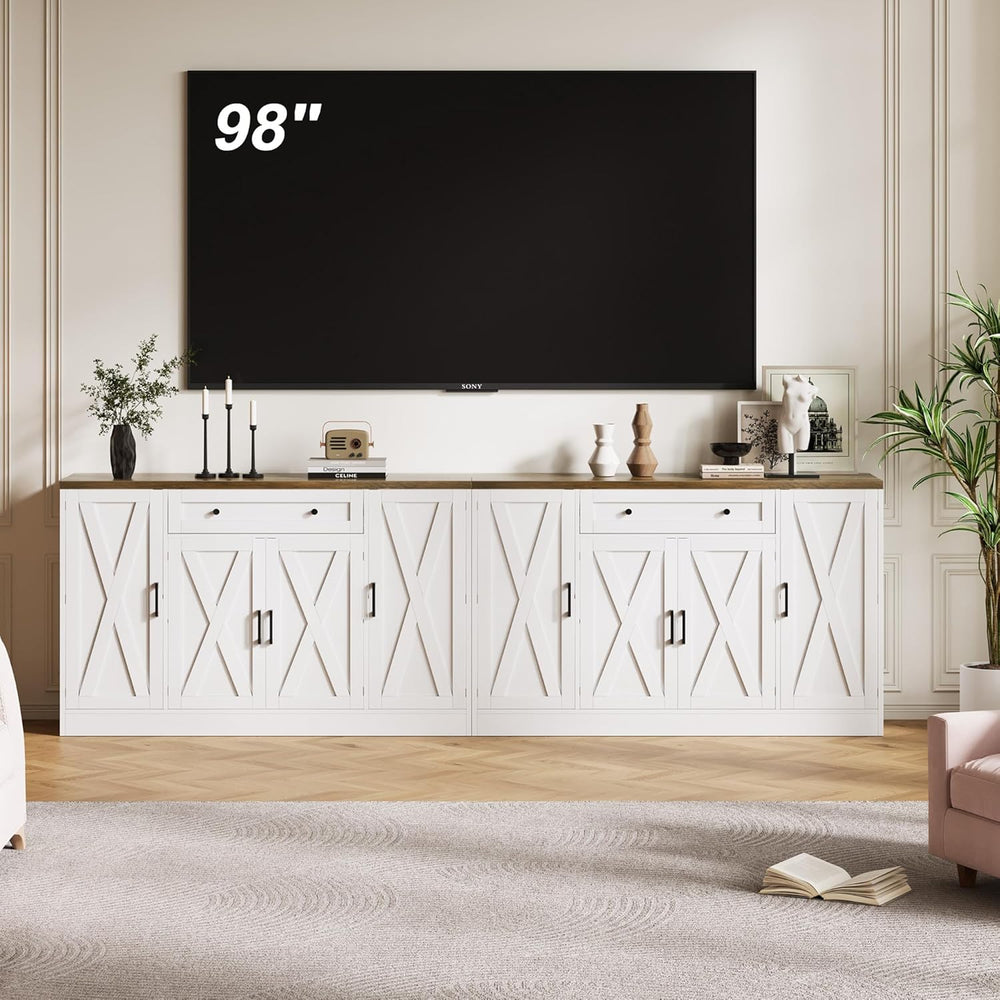 Buffet Cabinet with Storage, 55" Large Sideboard Storage Cabinet with Dr...