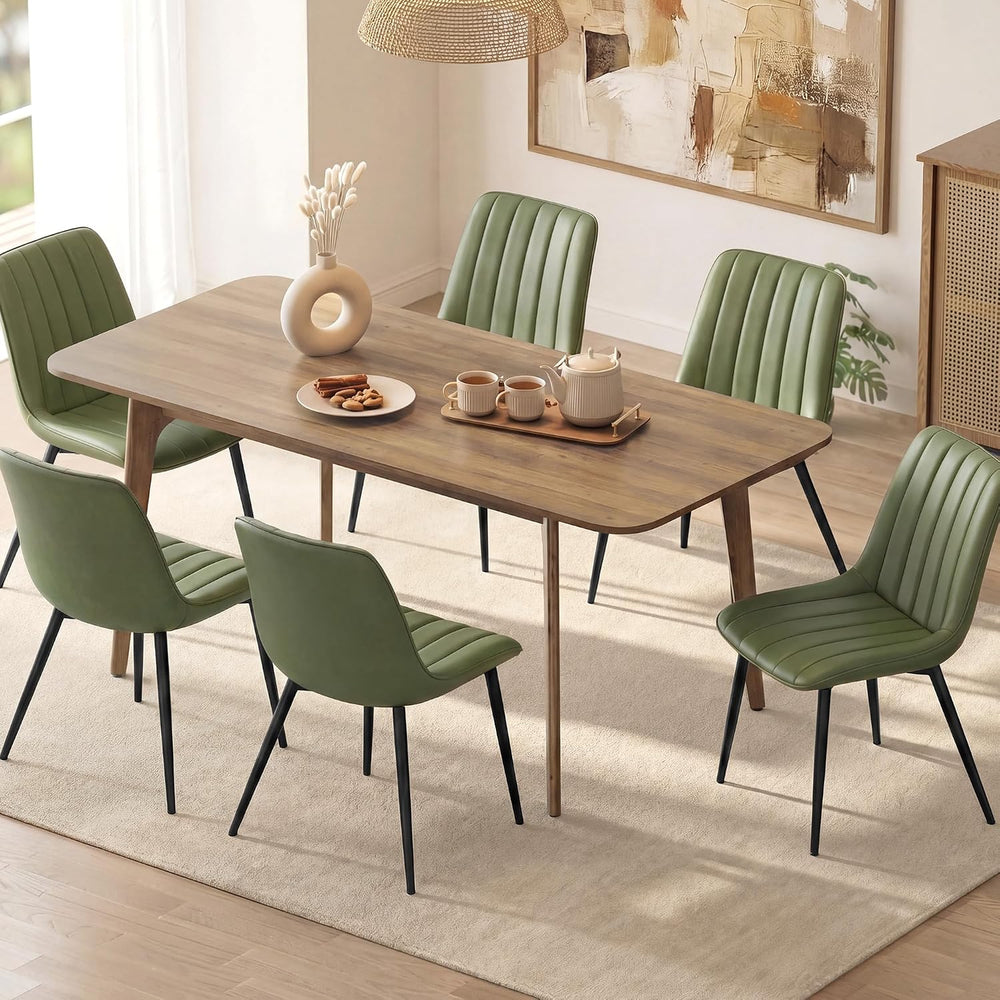 VASAGLE Dining Chairs Set of 6, Upholstered Kitchen Chairs, PU Leather