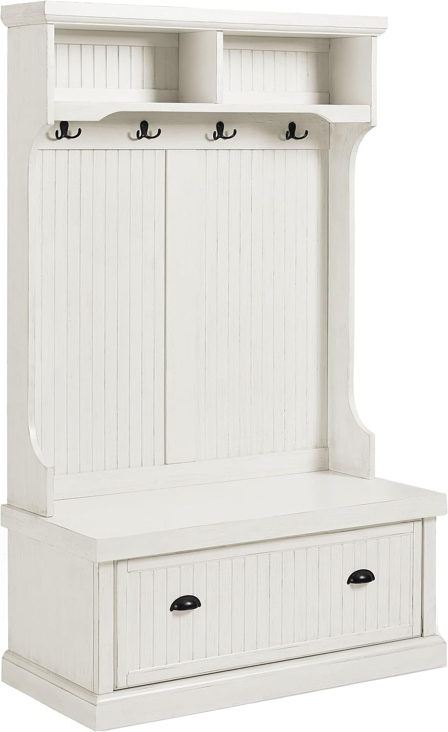 Crosley Furniture Seaside Kitchen Storage Bundle - Pantry Cabinet and Hall Tr...