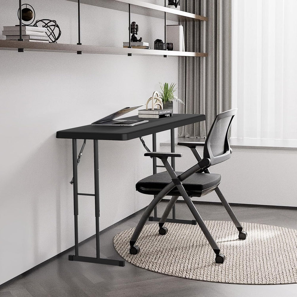 VINGLI 4 FT Narrow Folding Table,Premium Quality HDPE Material and Sturdy Met...