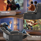 Recliner Sofa, Massage Flip Back Reclining Sofa 4 Seater Sets Heavy Weight Capacity, RV Loveseat Clearance, Recliner Couch with Storage, Cup Holders, Wall Hugger Couches for Living Room