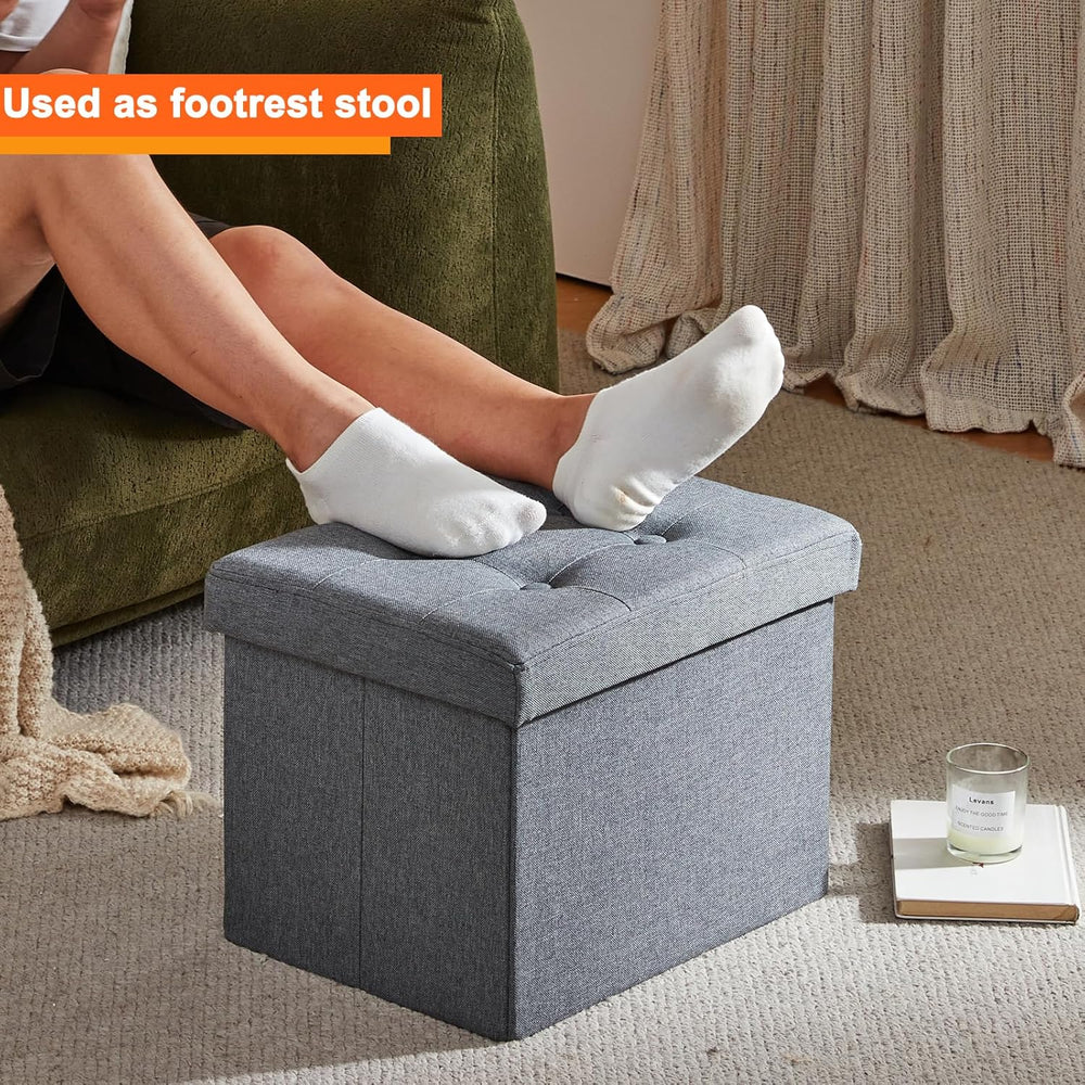 ALASDO Storage Ottoman Footrest Stool Small Ottoman with Storage Foldable Ott...
