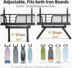 KES Over The Door Ironing Board Holder, Ironing Board Hanger for Laundry Room Organization and Storage Y and T Shaped Fits for 1 3/4 Doors Matte Black, HIR501B-BK
