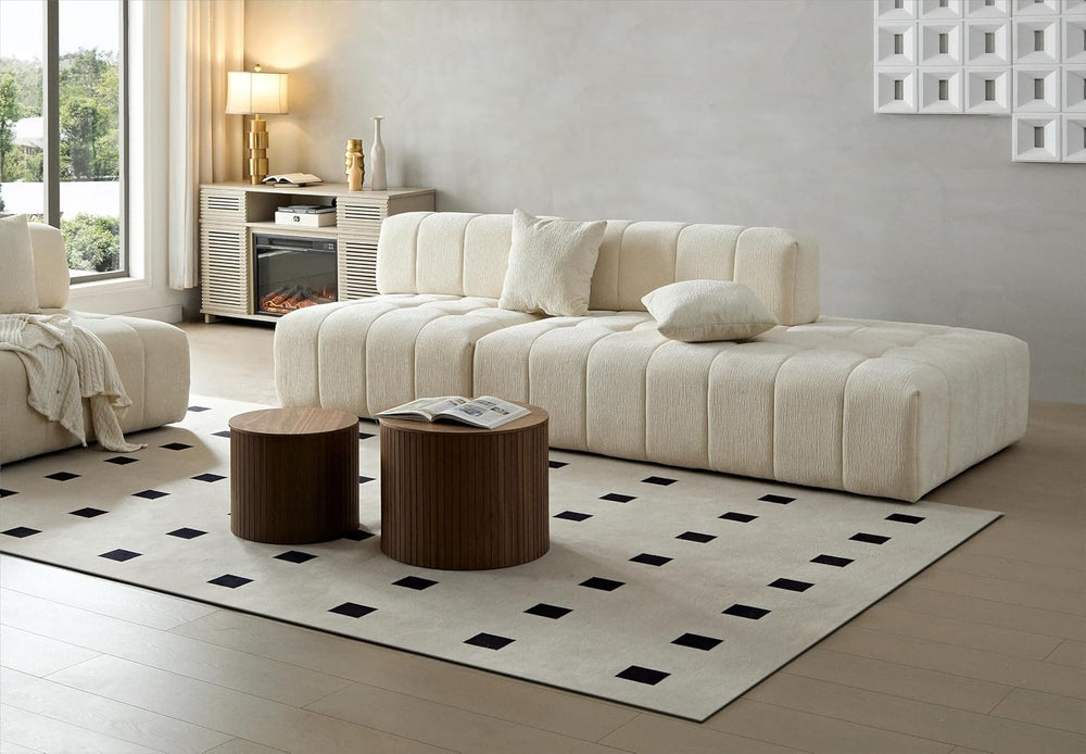 Round Nesting Coffee Table Set of 2, 19.17”Wood Side Tables with Storage | Mo...