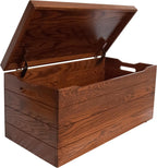 Amish Made Wooden Storage Chest Trunk Box with Lid and Handles for Bedroom, Blanket, Clothes, Anti-Slam Hinges, Handmade, Rustic, Oak Wood, Michaels Stain, 42"