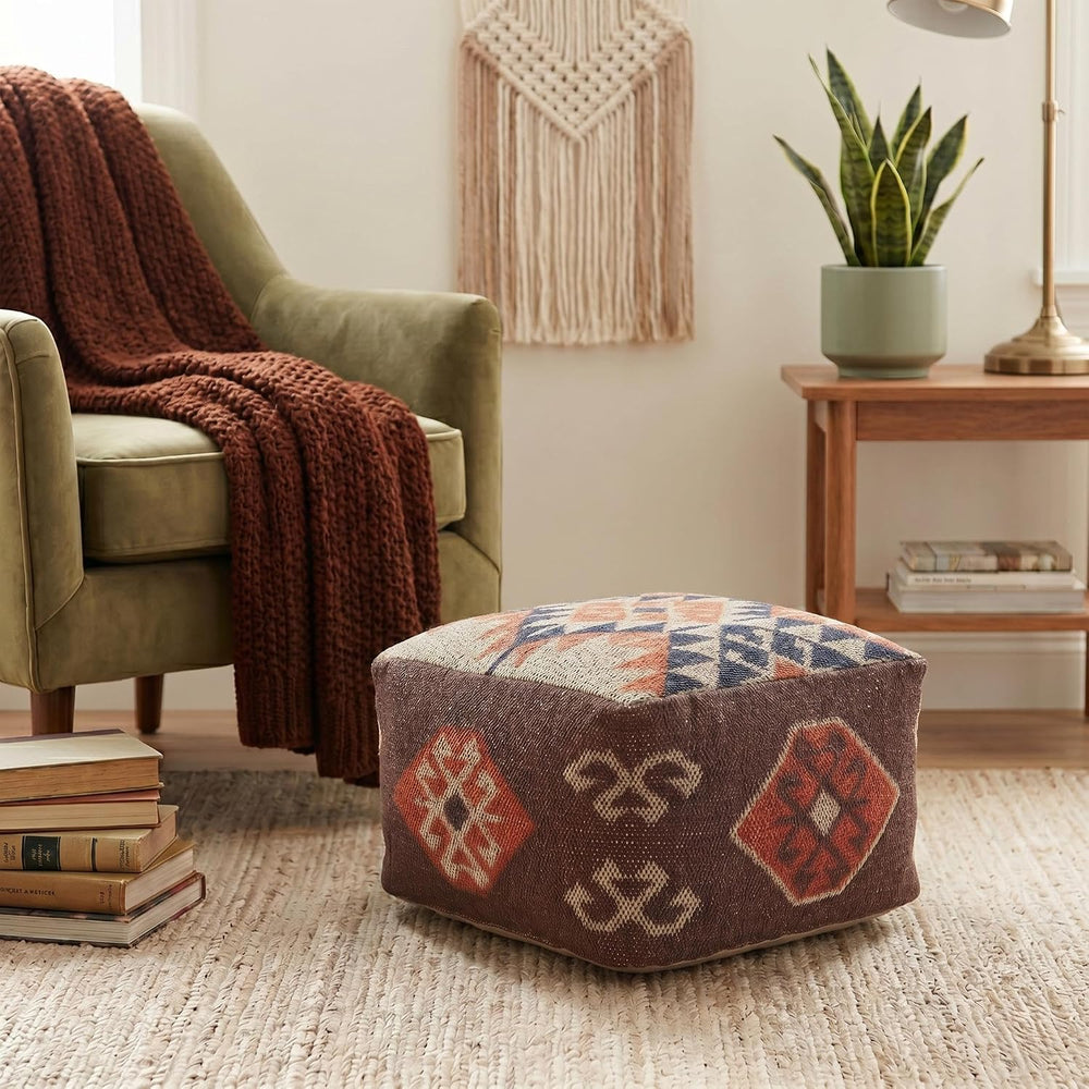 L. R. Resources, Inc. LR Home Handmade Bohemian Brown/Orange Cotton Square Po...