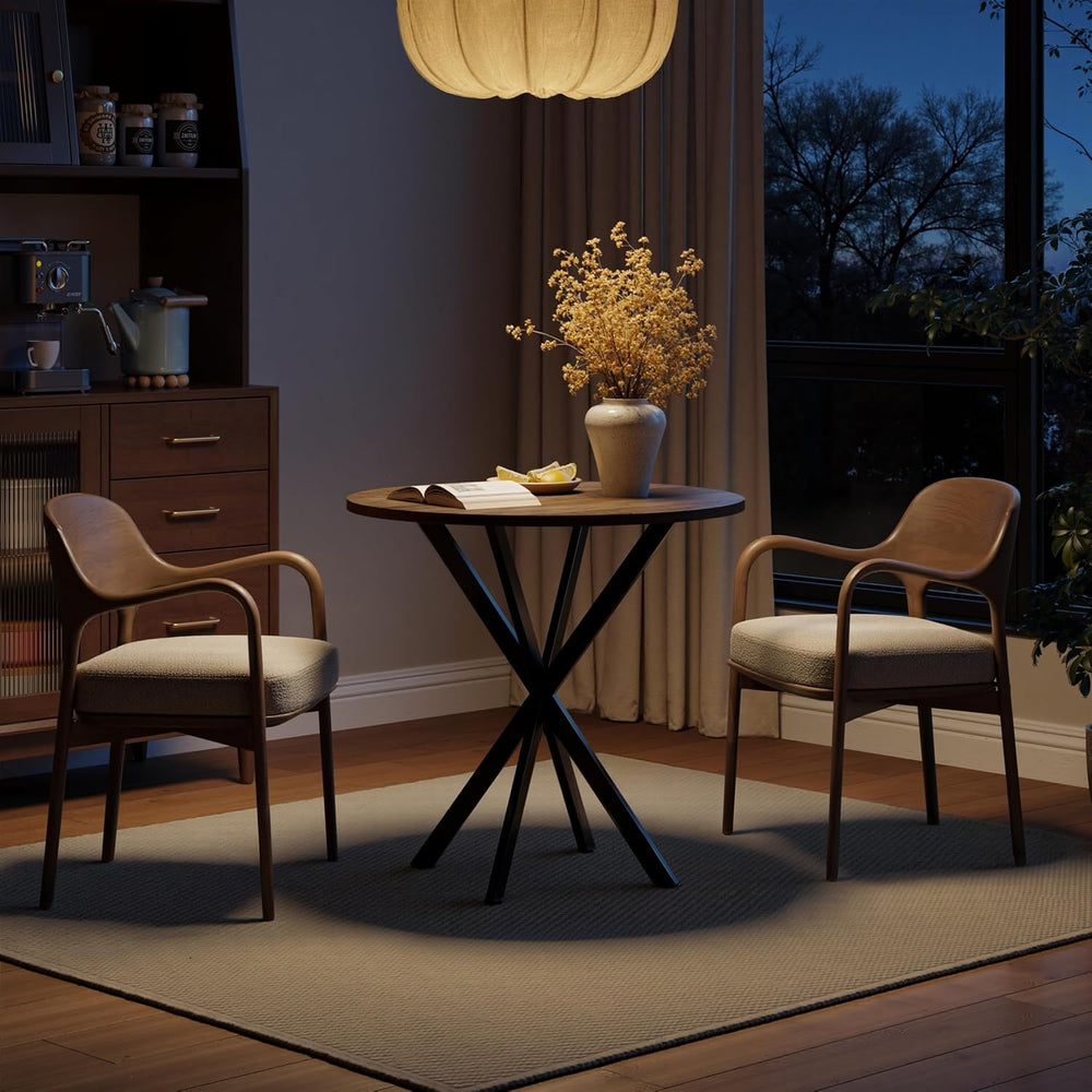 Unovivy 31.5" Small Round Dining Table for 2-4, Space Saving Circle Kitc...