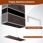 5-Tier Over The Door Storage Organizer with 10 Side Mesh Pockets, 48 lbs Load Capacity, 3 Hooks Design, Door Hanging Organizer with Clear Windows for Bathroom, Bedroom, Nursery, Kitchen-Brown
