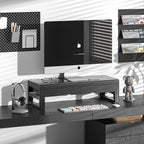 Computer monitor stand with 2 drawer ，Laptop Desk Shelf & Monitor Riser 21.6 inches long desk riser Monitors/PC/Laptop/Computer Space Saver Organizer ，Heavy Duty Gift Gaming Studio Offic (Basic Version, 500mm Drawer)
