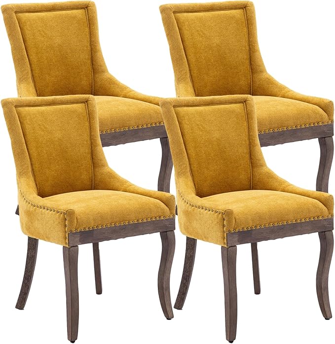 Modern Dining Chairs Set of 4, High Back Dining Chairs Side Chairs with Solid...