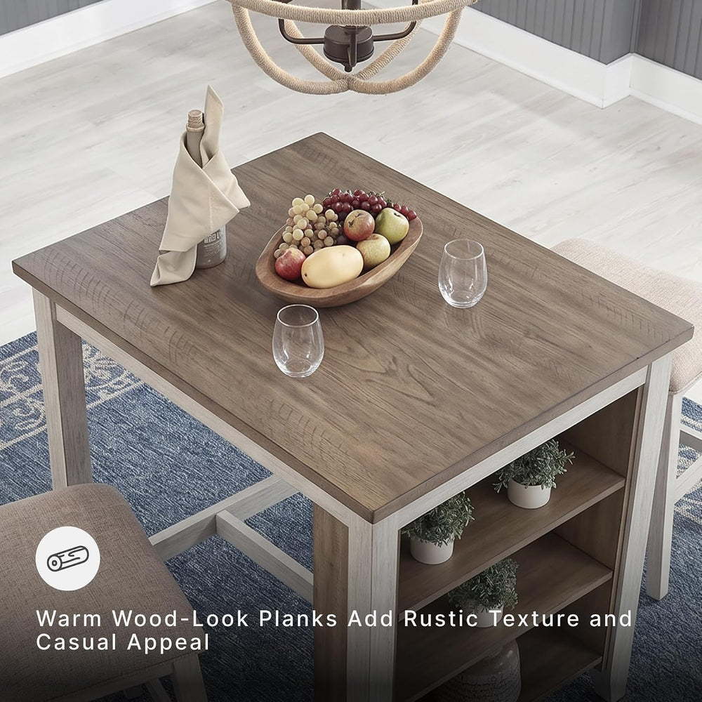 Signature Design by Ashley Skempton 3-Piece Counter Height Dining Table Set |...
