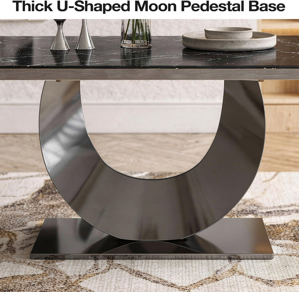 Modern Expandable Dining Table 62.99" to 94.48", 6-10" Marble ...