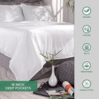 Full Sheets by Pure Bamboo, Genuine 100% Organic Viscose Derived from Bamboo Bed Sheet Set, Luxuriously Soft & Cooling, Double Stitching, Lifetime Quality Promise (Full, Sand)