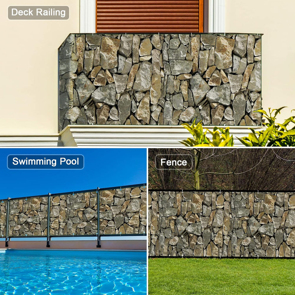NAIMORUI Balcony Privacy Screen, 450 GSM PVC Fence Cover, 34 x 180 Inches