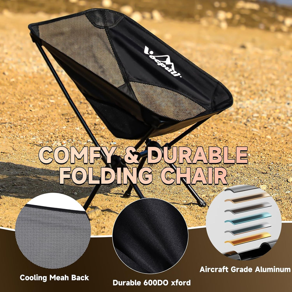 Camping Chair, Lightweight Folding Backpacking Hiking Chair, Compact Portable...