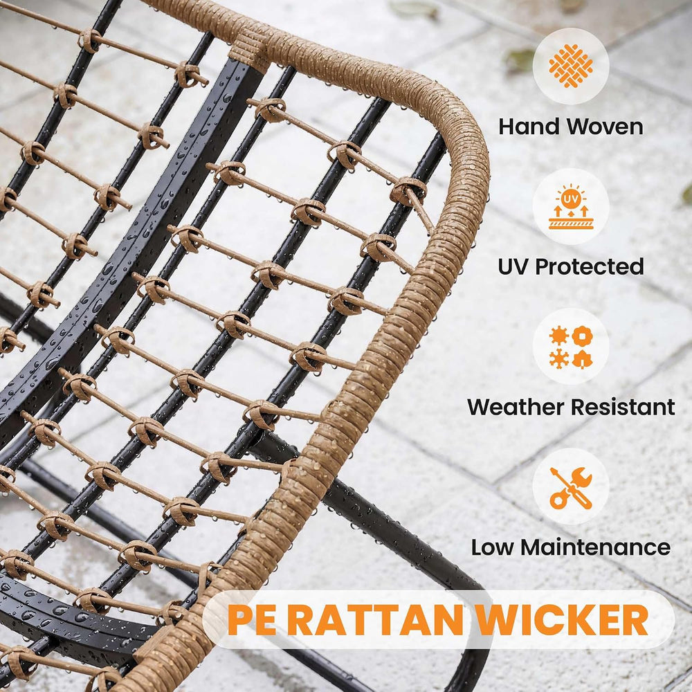 Outsunny Papasan Rocking Chair, Wicker Oversized Indoor Outdoor Rocking Papas...