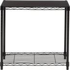 Amazon Basics 2-Shelf Stackable Storage, 13.3" D x 23.2" W x 22.2" H, Black