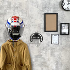 HUCK Helmet Stand Garage Organizer Wall Mount Rack for Motorcycle Helmets, Hats, Coats (Basic, Black)