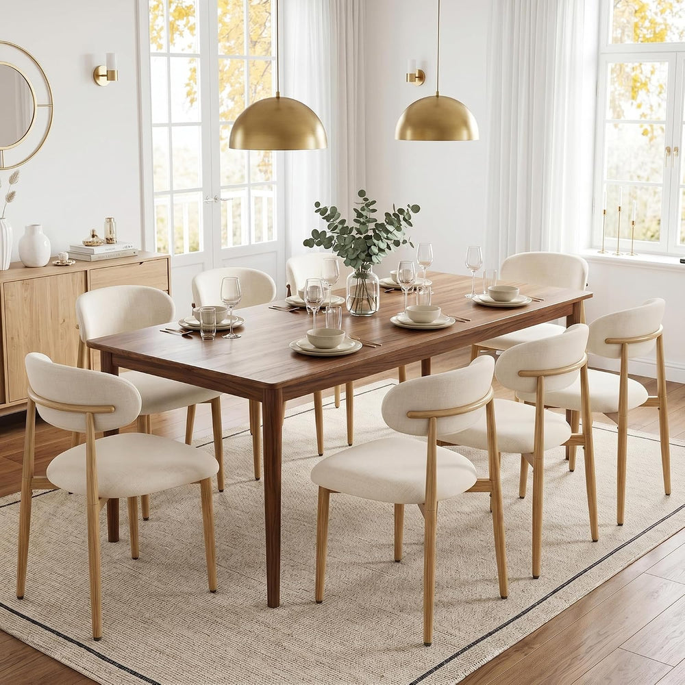 UVV Dining Chairs Set of 8, Metal Kitchen Chairs with Modern Fabric Upholster...