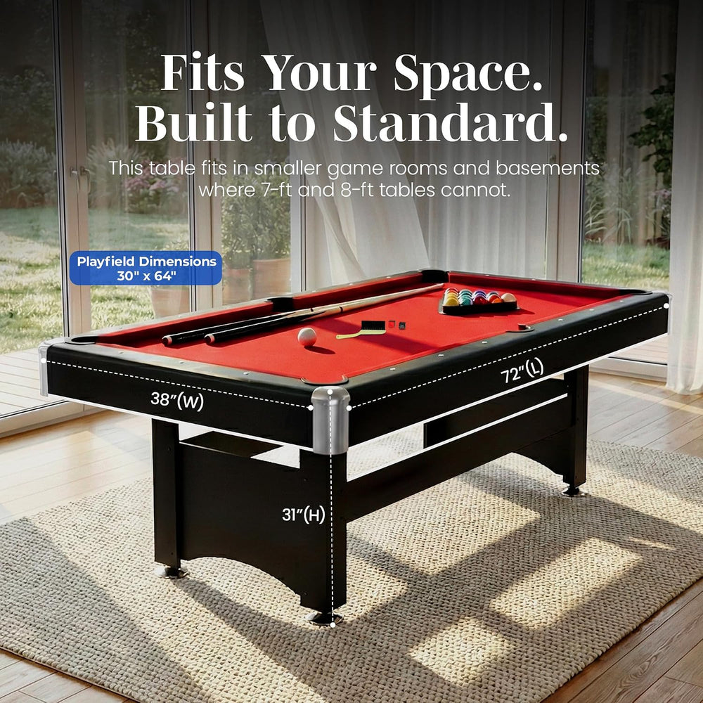 Hathaway Spartan 6 Ft Pool Table, with Ping Pong Multi Game Combo Tables for ...