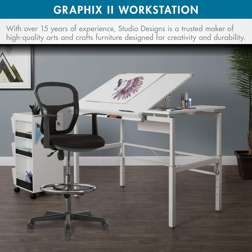 Studio Designs Graphix II Workstation - White/Gray 10211