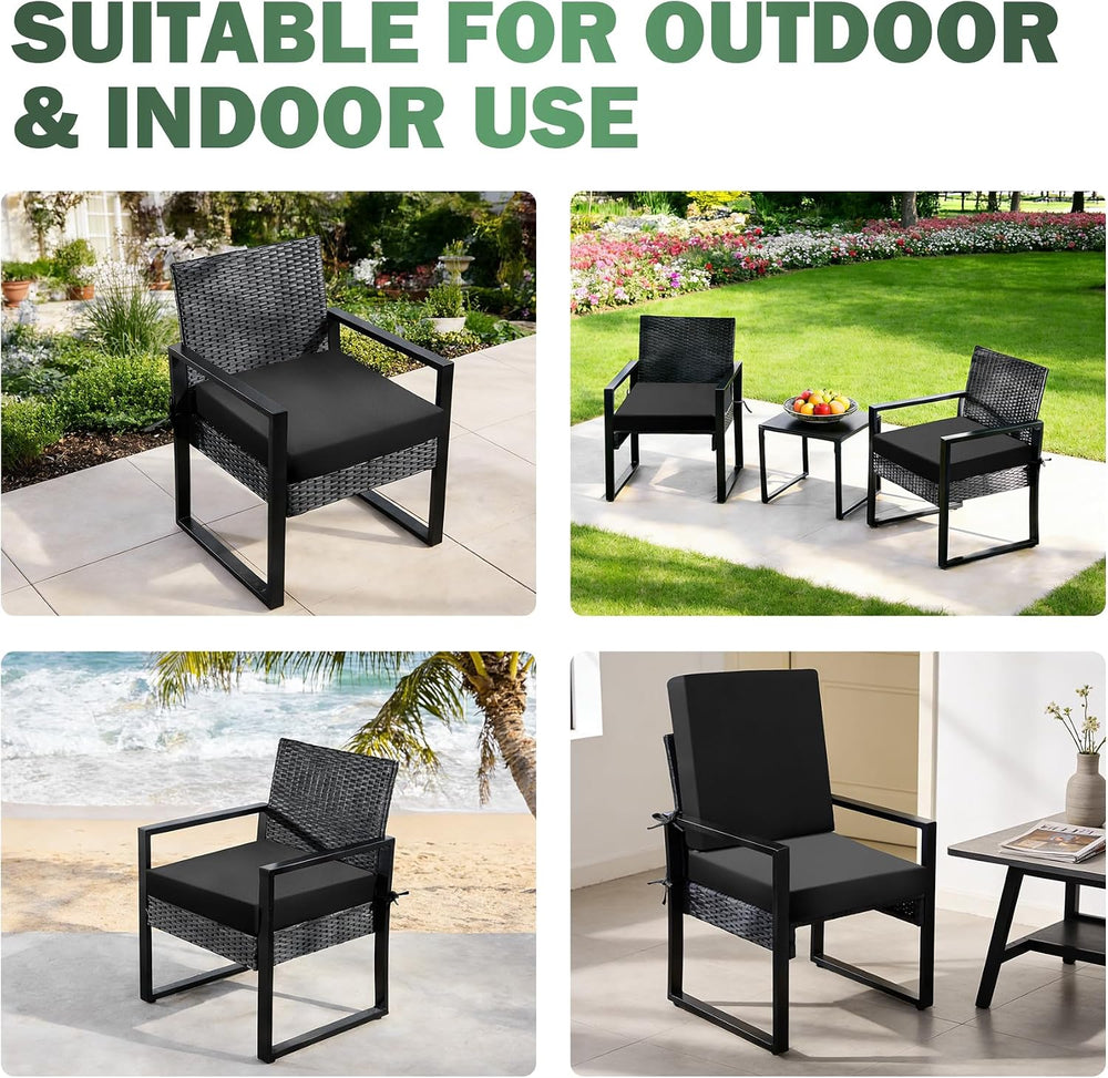 Outdoor Chair Cushions Set of 4, 19x19x3 Inch Waterproof & Fade Resistant...