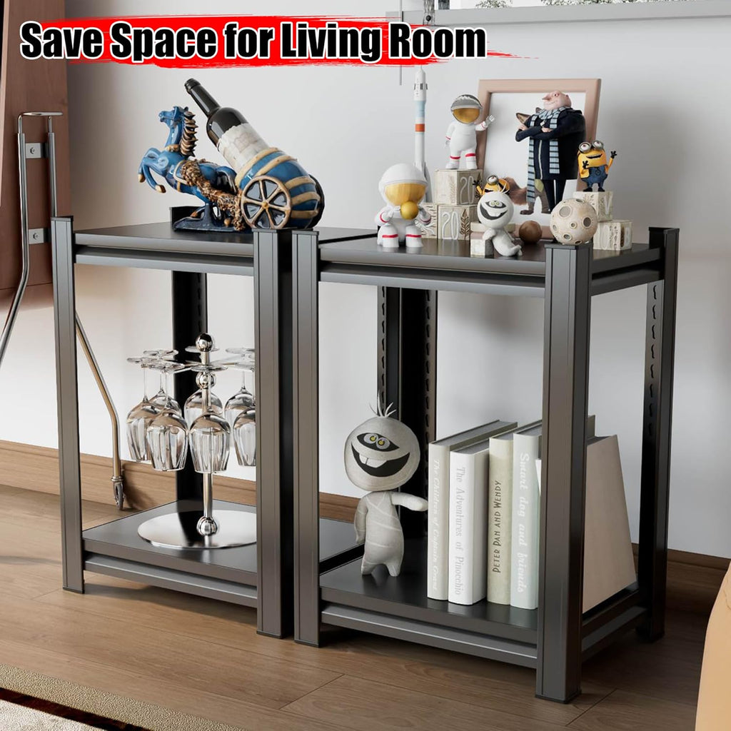 Garage Storage Shelves,5 Tier Shelving Unit, 40 inch Wide, 18” Deep, 78” Tall Organizer Metal Shelf for Basement/Laundry/Pantry Heavy Duty, Adjustable,Easy to Install (2Tier-(13.8"Wx11.8"Dx22.1"H))