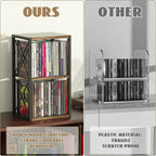 Alyoen 2 Tier CD Holder Organizer, Wooden CD Storage Rack Holds up to 30 Cds, CD Case Holder for Display, Premium CD Display Shelf for Home Office, Ideal for Music Enthusiasts