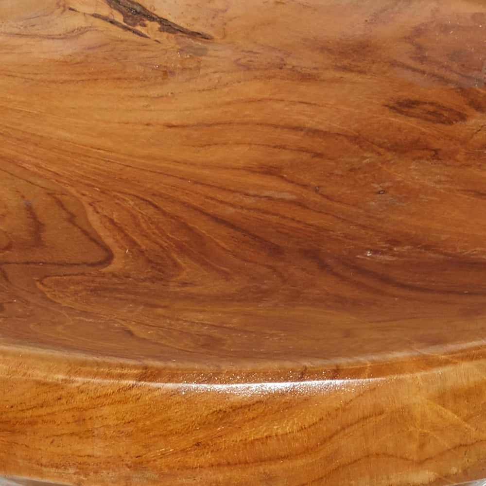 Deco 79 Teak Wood Handmade Live Edge Accent Table with Coiled Base, 13" ...