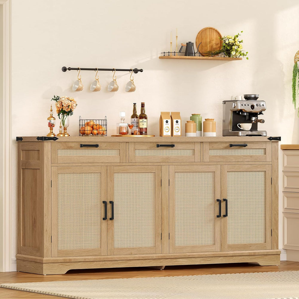 usikey 61” Large Buffet Cabinet with Storage, Sideboard Cabinet with 4 Doors ...