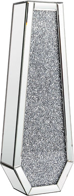 SHYFOY 30" Floor Vase Crushed Diamond Mirrored Vase Silver Tall Vases for Floor, Large Crystal Glass Decorative Floor Vases for Living Room Office Corner Hallway Home Decor